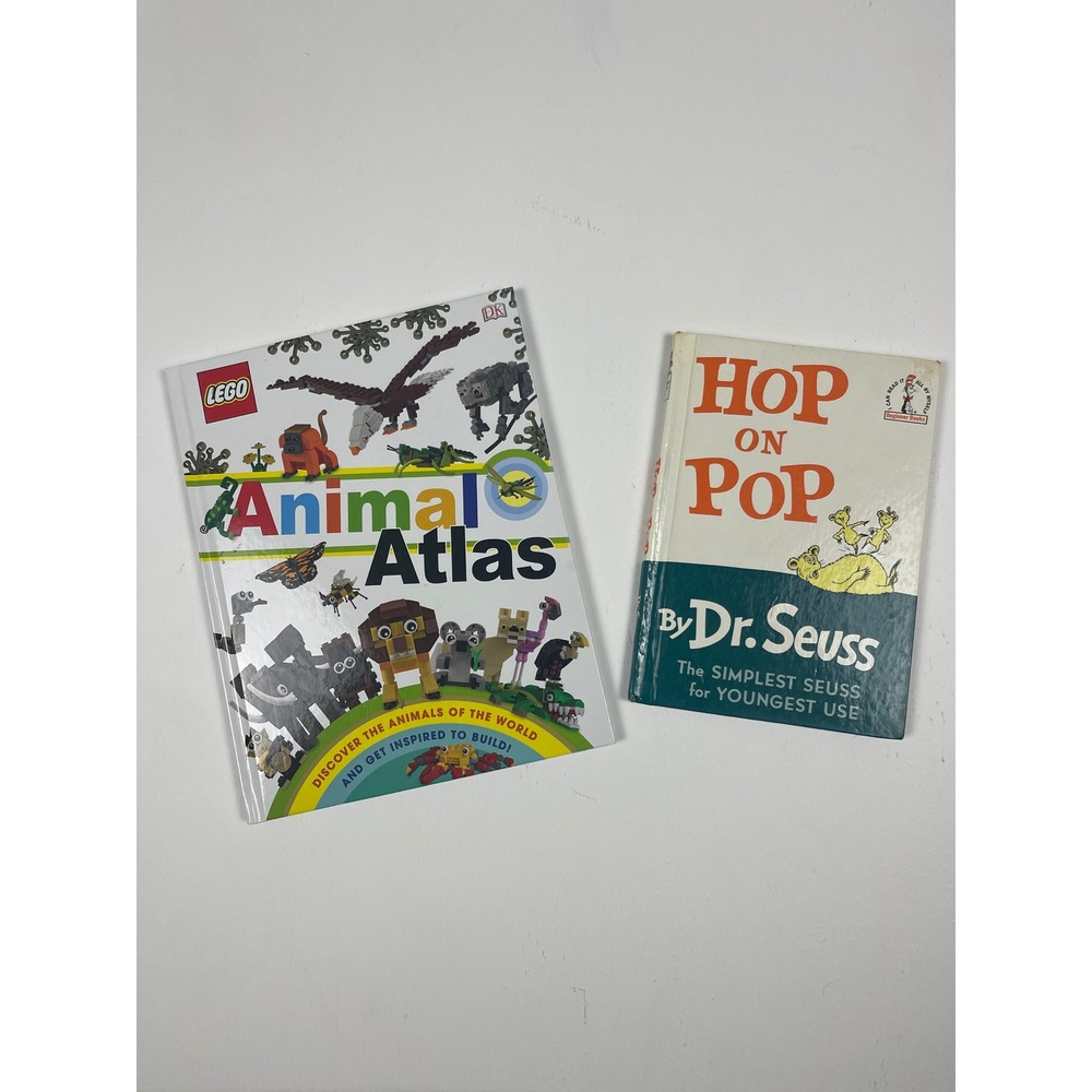 LEGO Animal Atlas DK Hardcover & Dr Seuss Hop on Pop Beginner Books Bundle